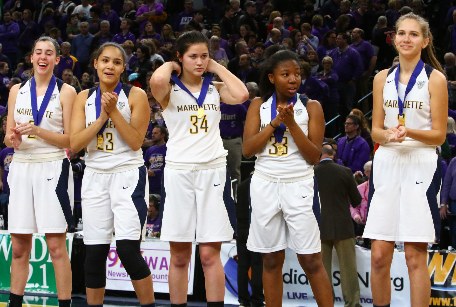 Gallery: Girls Basketball State Finals: Marquette Catholic vs. Vincennes Rivet